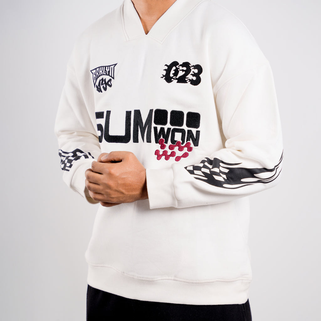 Faachu White Sumon Sweat Shirt