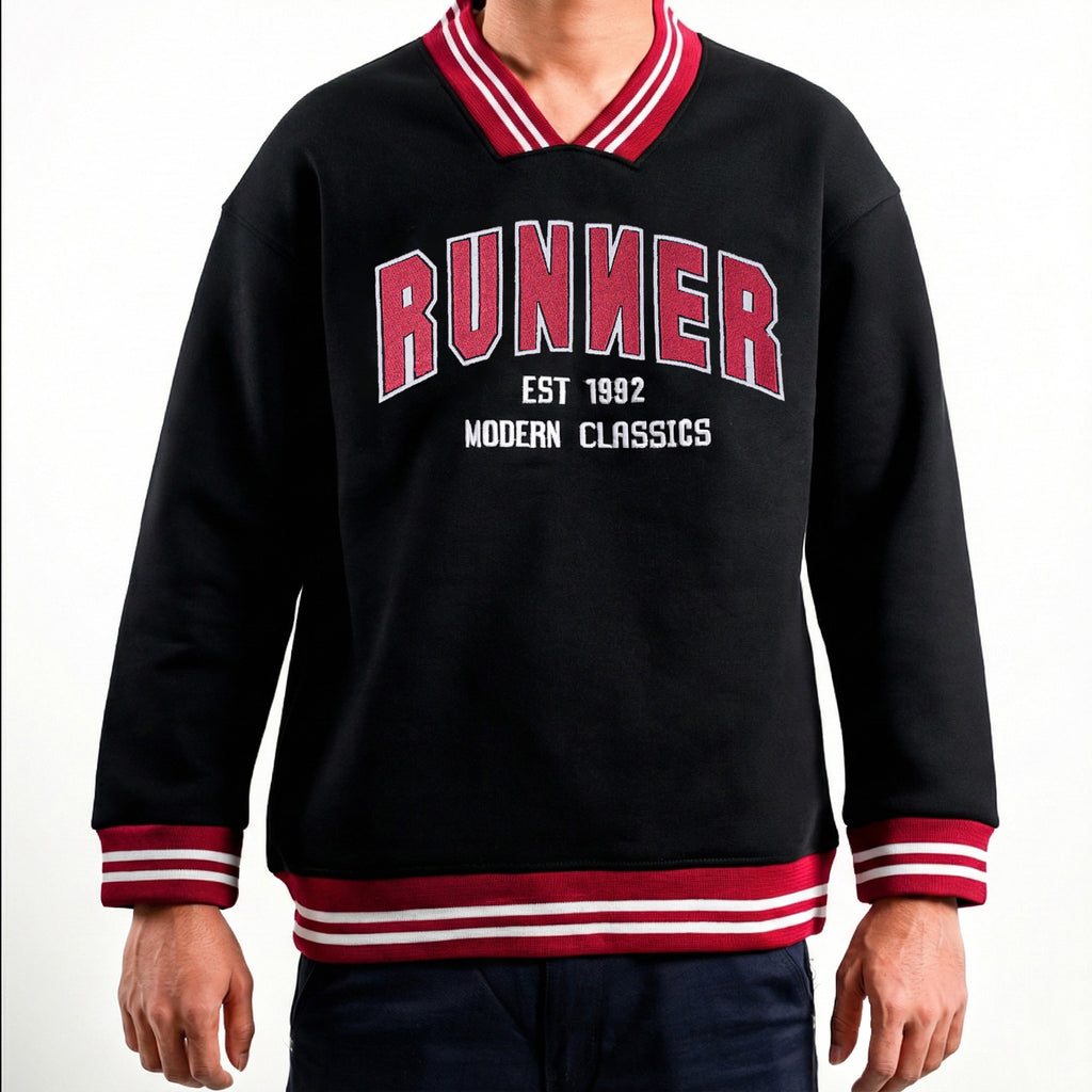 Faachu Black Runner Sweat Shirt