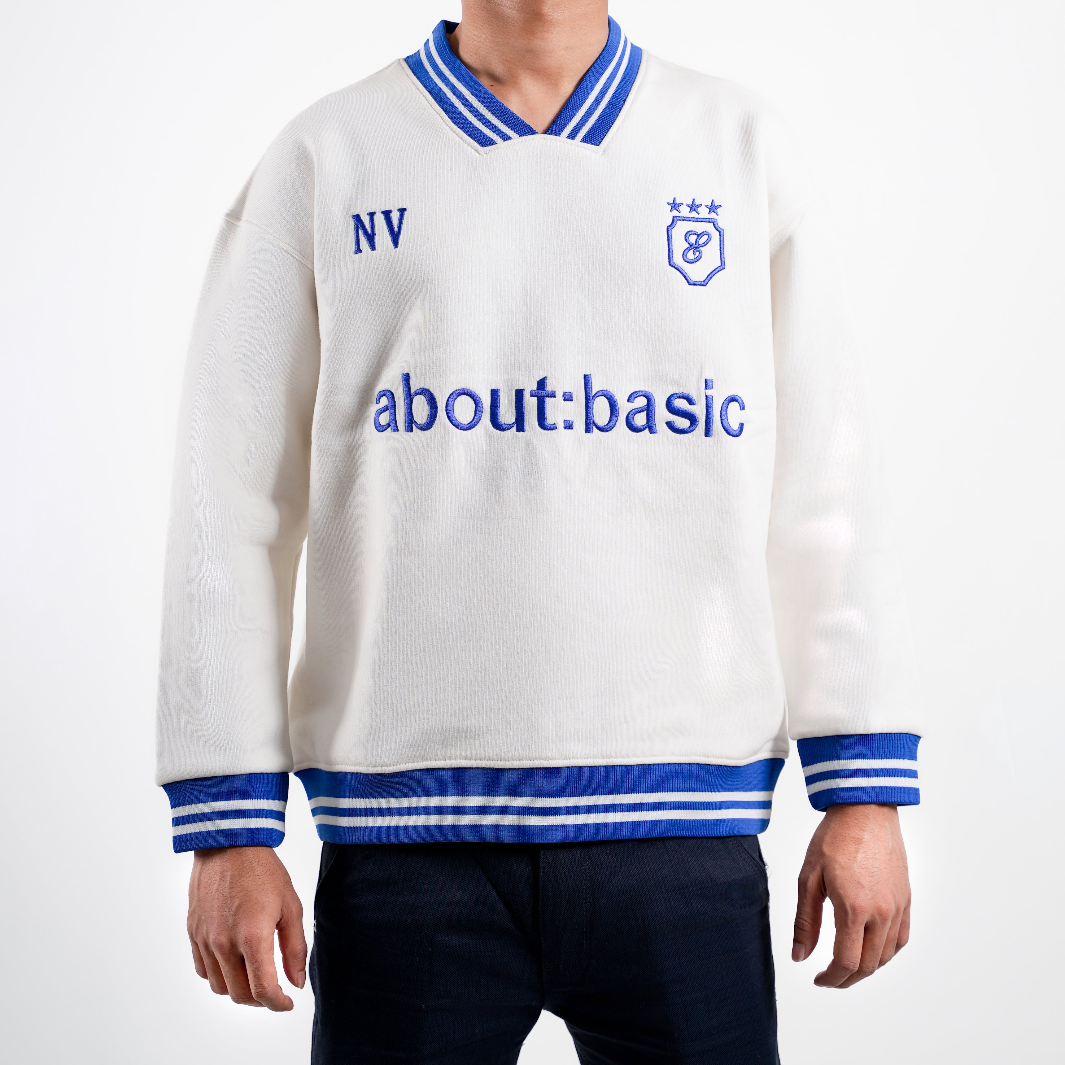 Faachu Basic Blue cuff Sweat Shirt