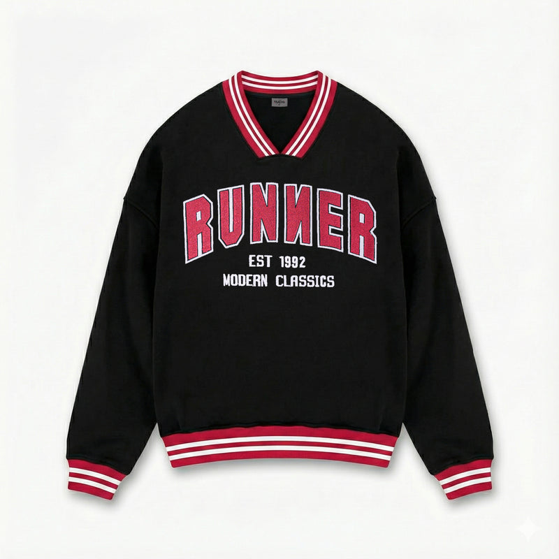 Faachu Black Runner Sweat Shirt